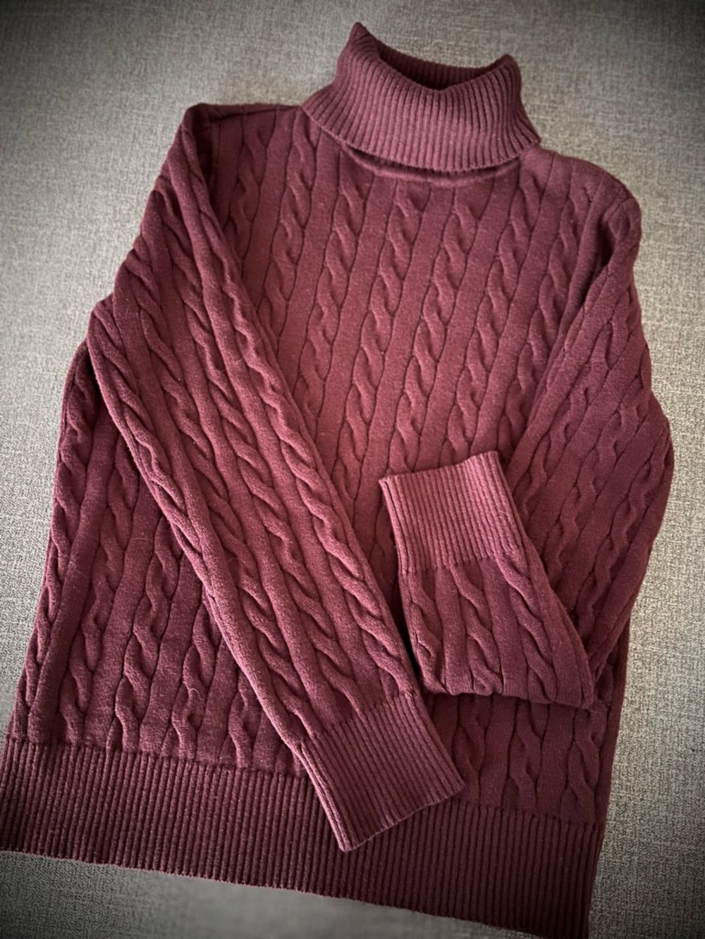 St. John's Bay Cable-Knit Turtleneck Sweater - Burgundy